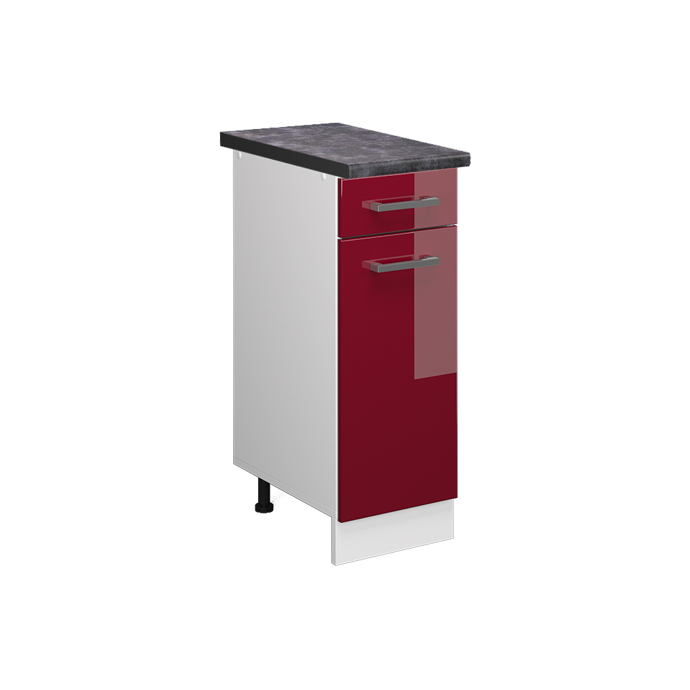 foto del prodotto vicco mobiletto base per cucina rosso lucido 30 cm , pl antracite