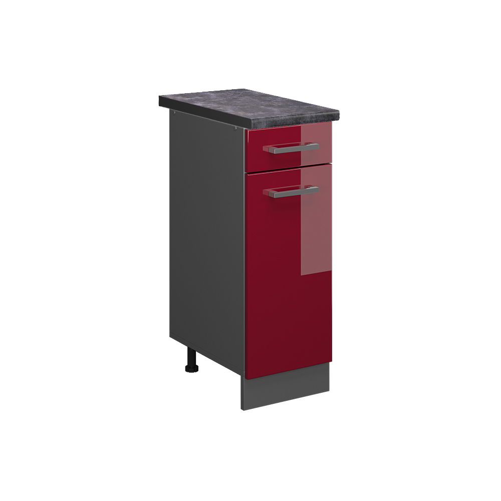 foto del prodotto vicco mobiletto base per cucina rosso lucido 30 cm , pl antracite