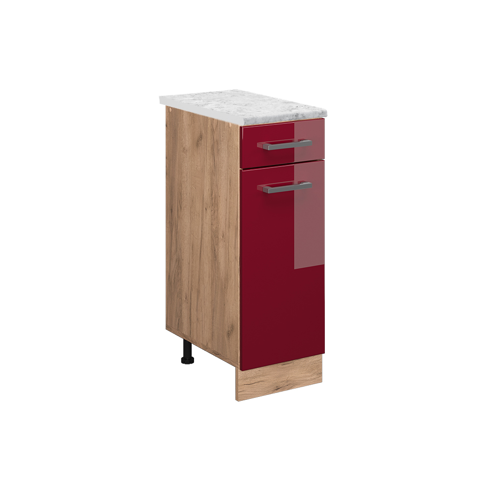 foto del prodotto vicco mobiletto base per cucina rosso lucido 30 cm pl marmo