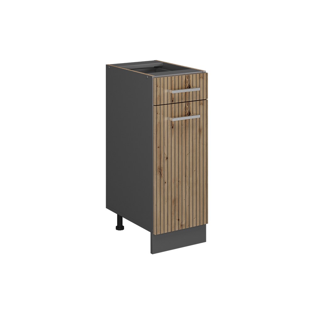 foto del prodotto vicco mobiletto base per cucina rovere artigianale 30 cm senza piano di lavoro