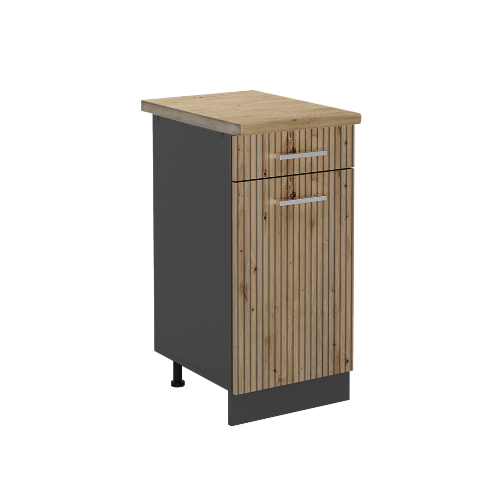 foto del prodotto vicco mobiletto base per cucina rovere artigianale 40 cm , pl rovere