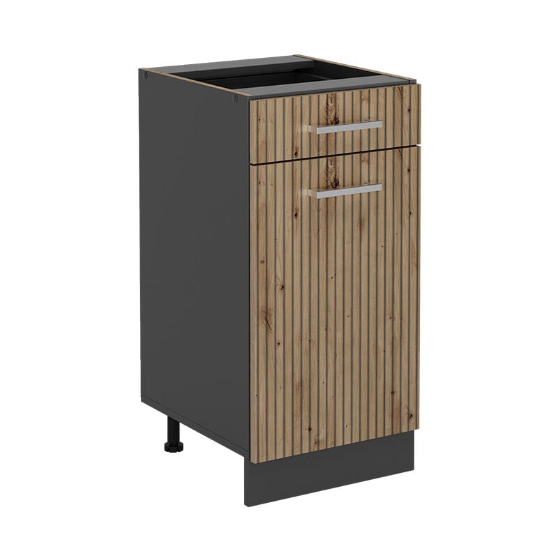 foto del prodotto vicco mobiletto base per cucina rovere artigianale 40 cm senza piano di lavoro