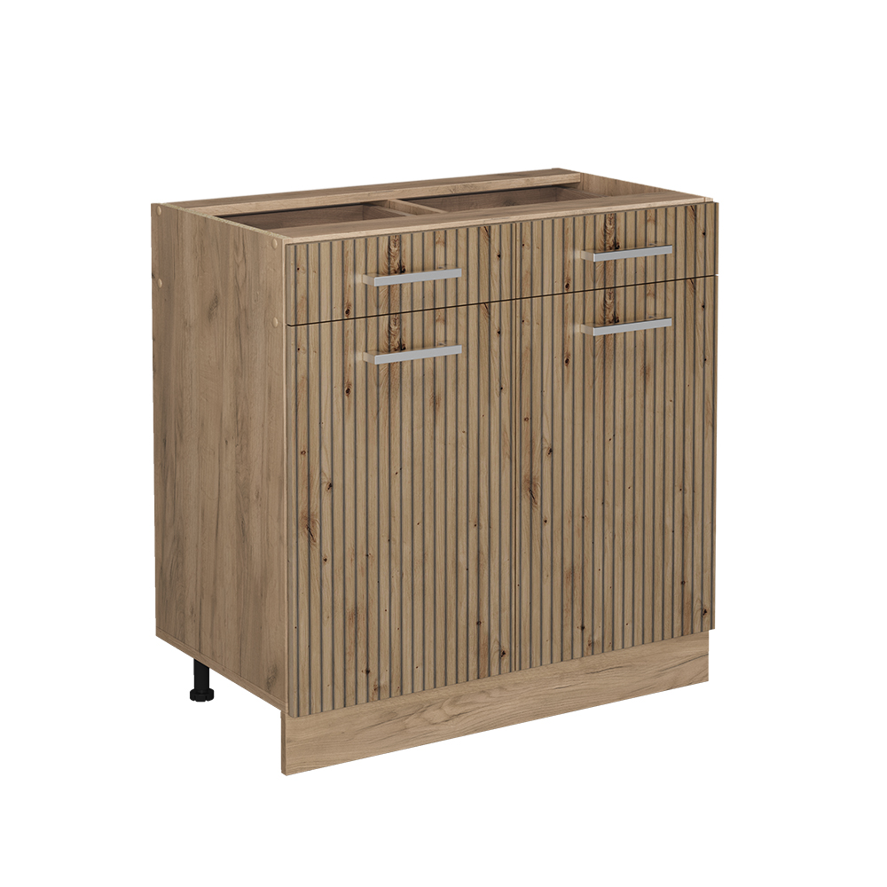 foto del prodotto vicco mobiletto base per cucina rovere artigianale 80 cm senza piano di lavoro