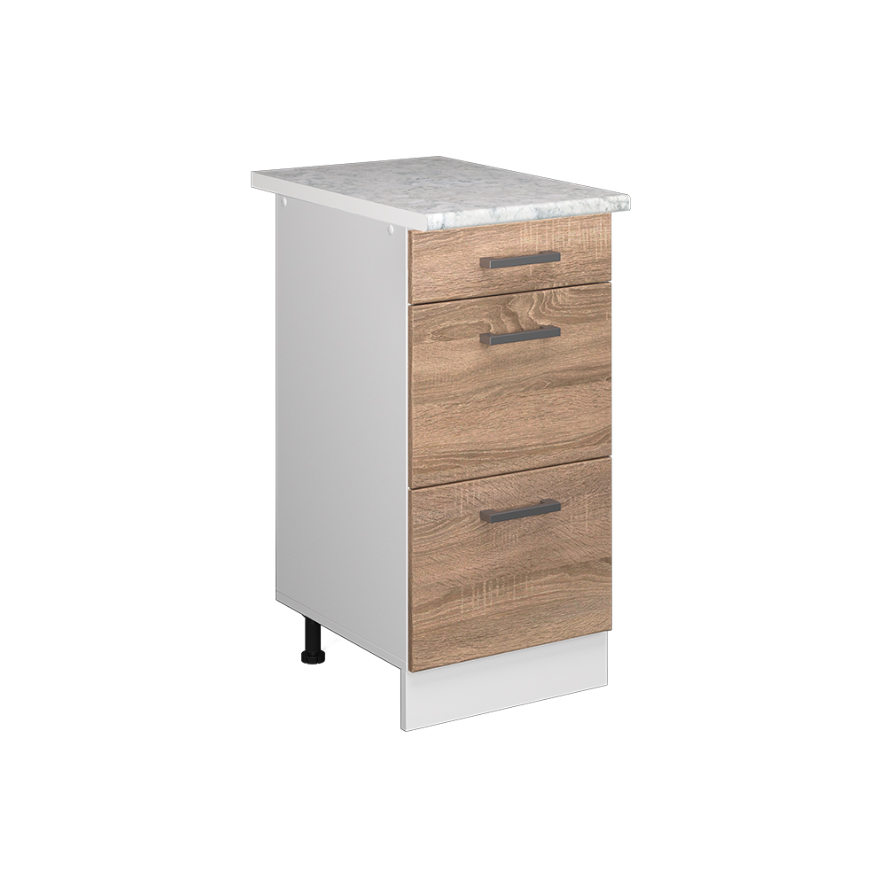 foto del prodotto vicco mobiletto base per cucina sonoma 40 cm con cassetti pl marmo