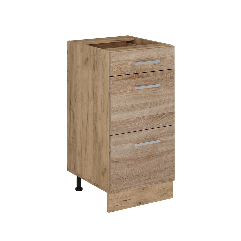 foto del prodotto vicco mobiletto base per cucina sonoma 40 cm con cassetti, senza piano di lavoro