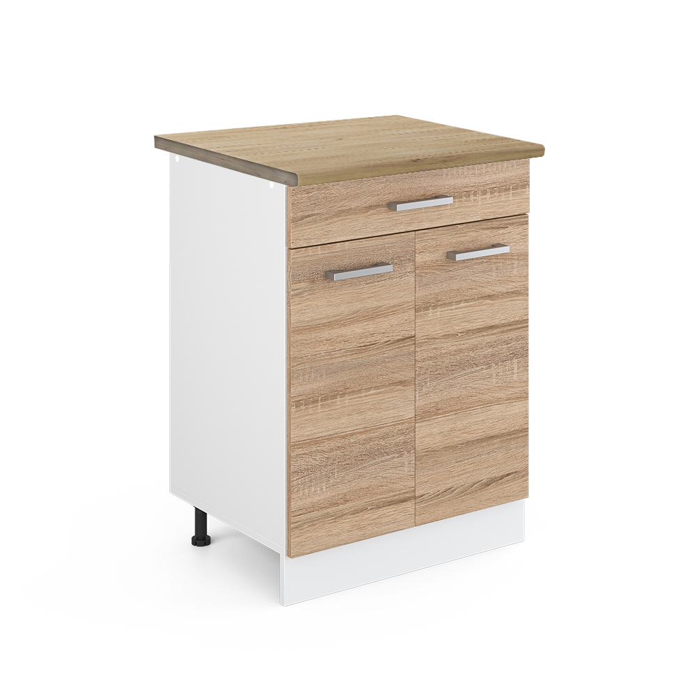 foto del prodotto vicco mobiletto base per cucina sonoma 60 cm con cassetto, pl rovere