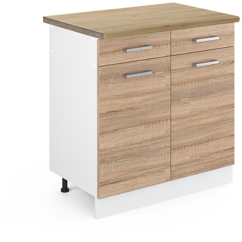 foto del prodotto vicco mobiletto base per cucina sonoma 80 cm , pl rovere