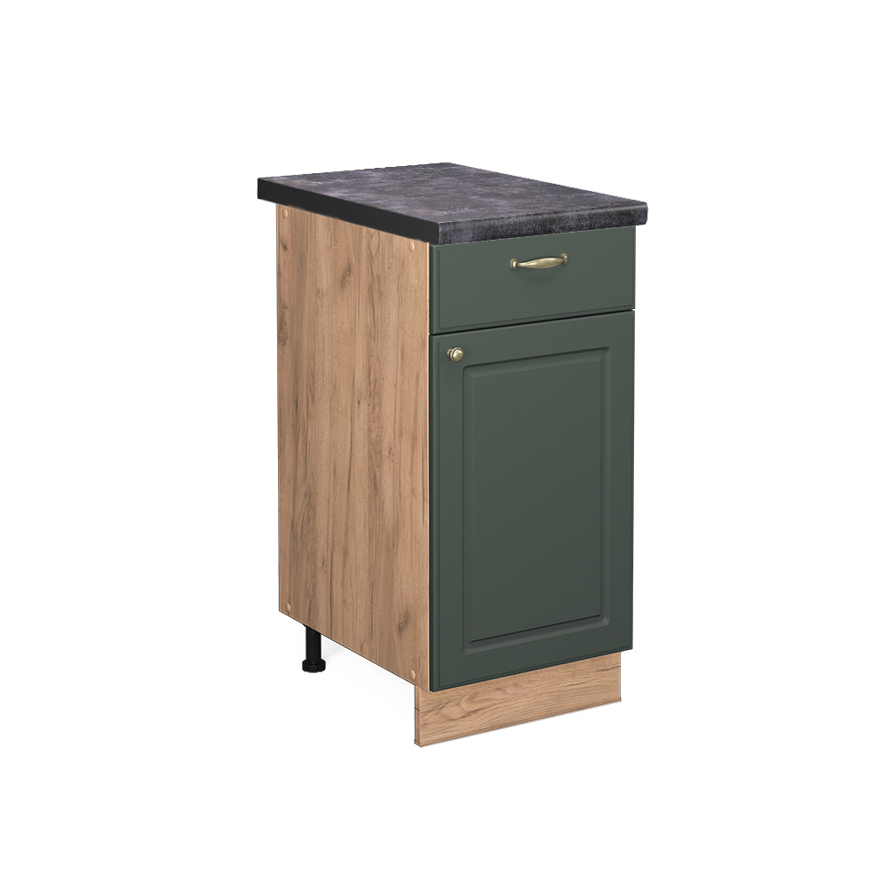 foto del prodotto vicco mobiletto base per cucina verde oro country house 40 cm , pl antracite