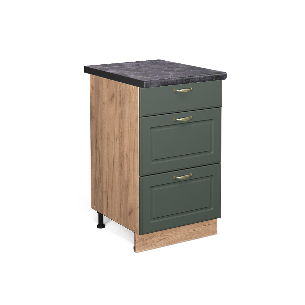 foto del prodotto vicco mobiletto base per cucina verde oro country house 50 cm , pl antracite