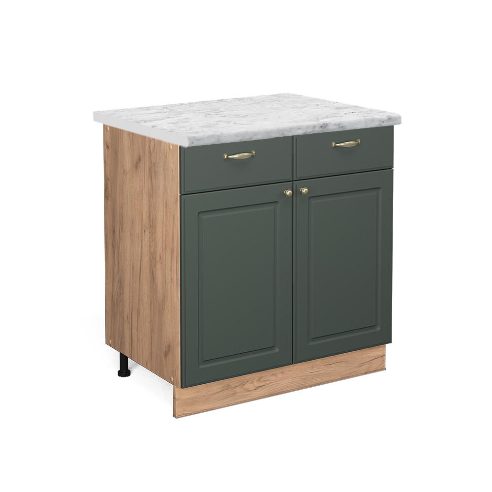 foto del prodotto vicco mobiletto base per cucina verde oro country house 80 cm , pl marmo