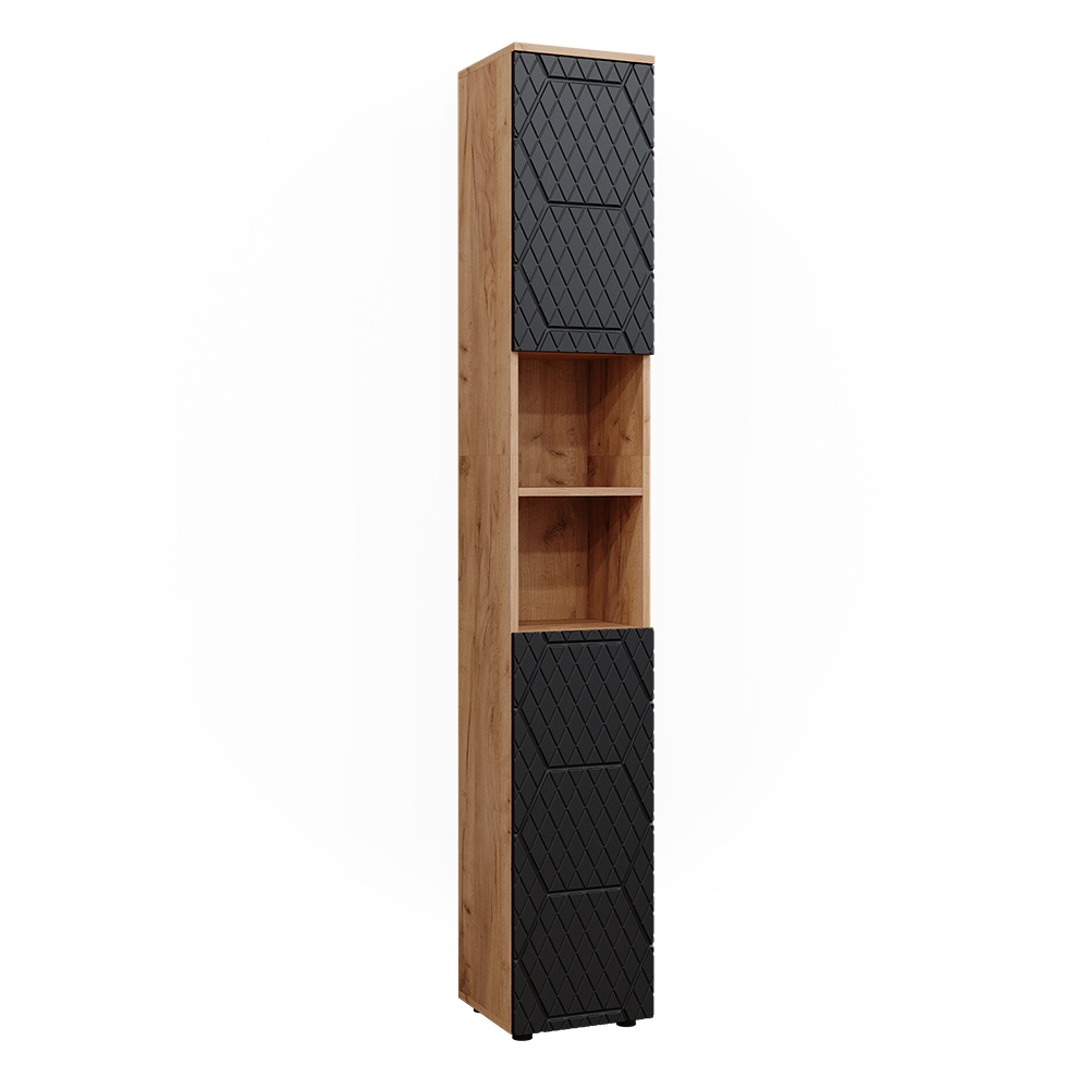 foto del prodotto vicco mobiletto da bagno antracite a righe 30 x 192 cm