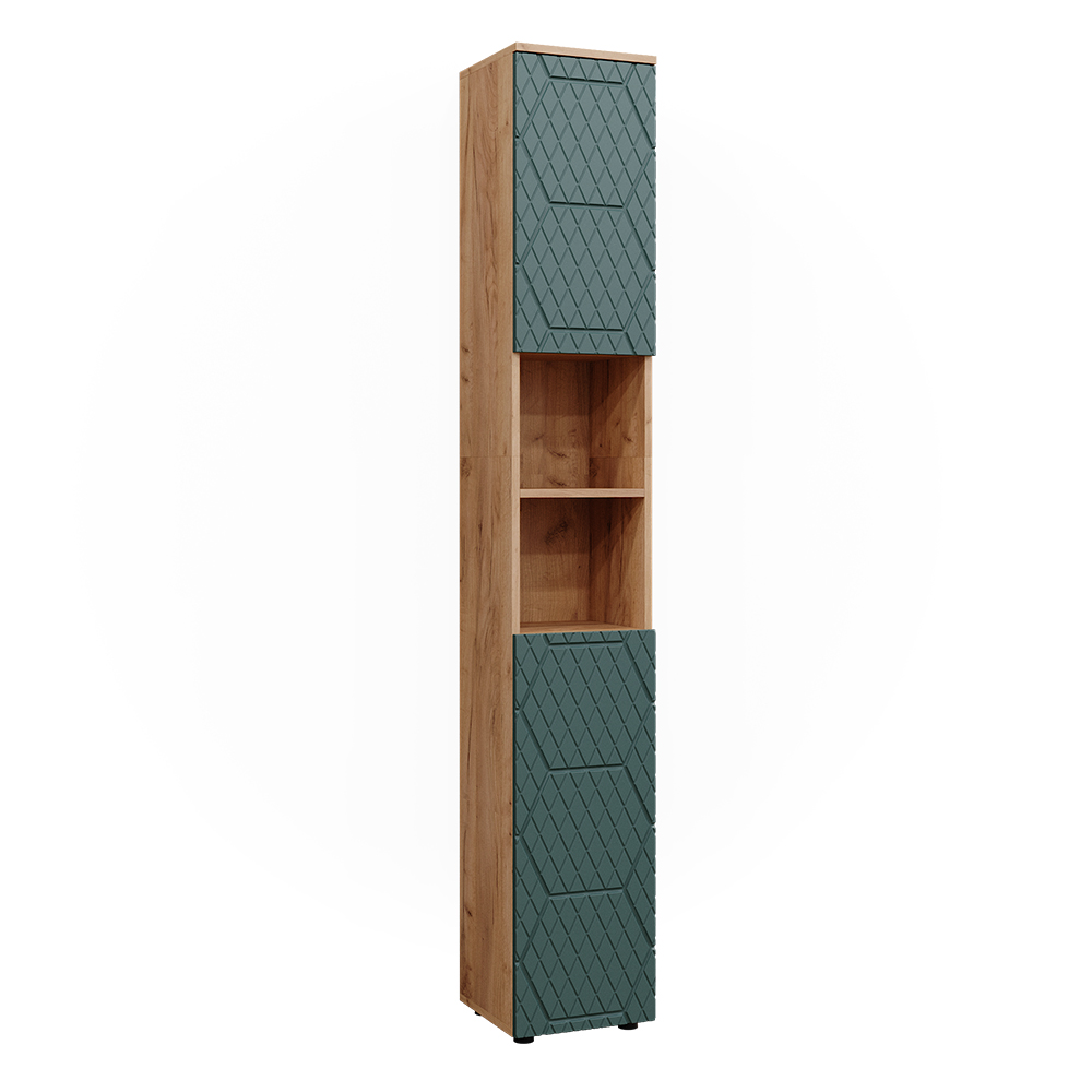 foto del prodotto vicco mobiletto da bagno quercia verde oro 30 x 192 cm