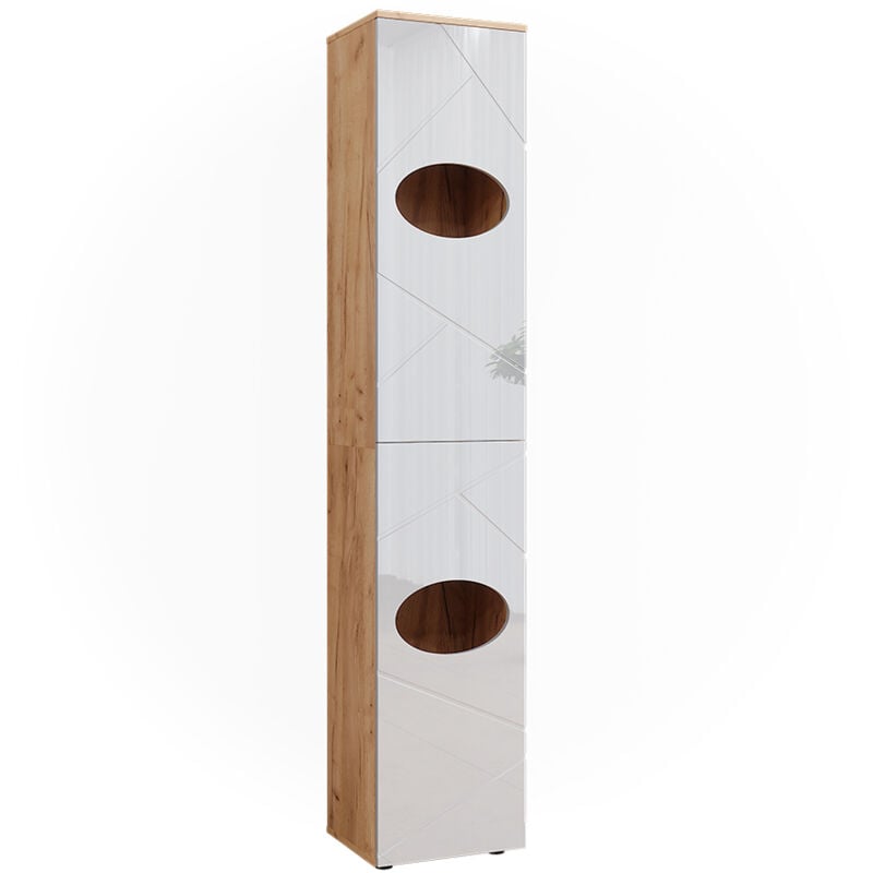foto del prodotto vicco mobiletto irma, rovere goldkraft bianco lucido, 37.2 x 192 cm