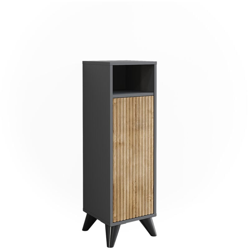 foto del prodotto vicco mobiletto midi leano, antracite quercia di montagna, 30 x 97 cm con porta