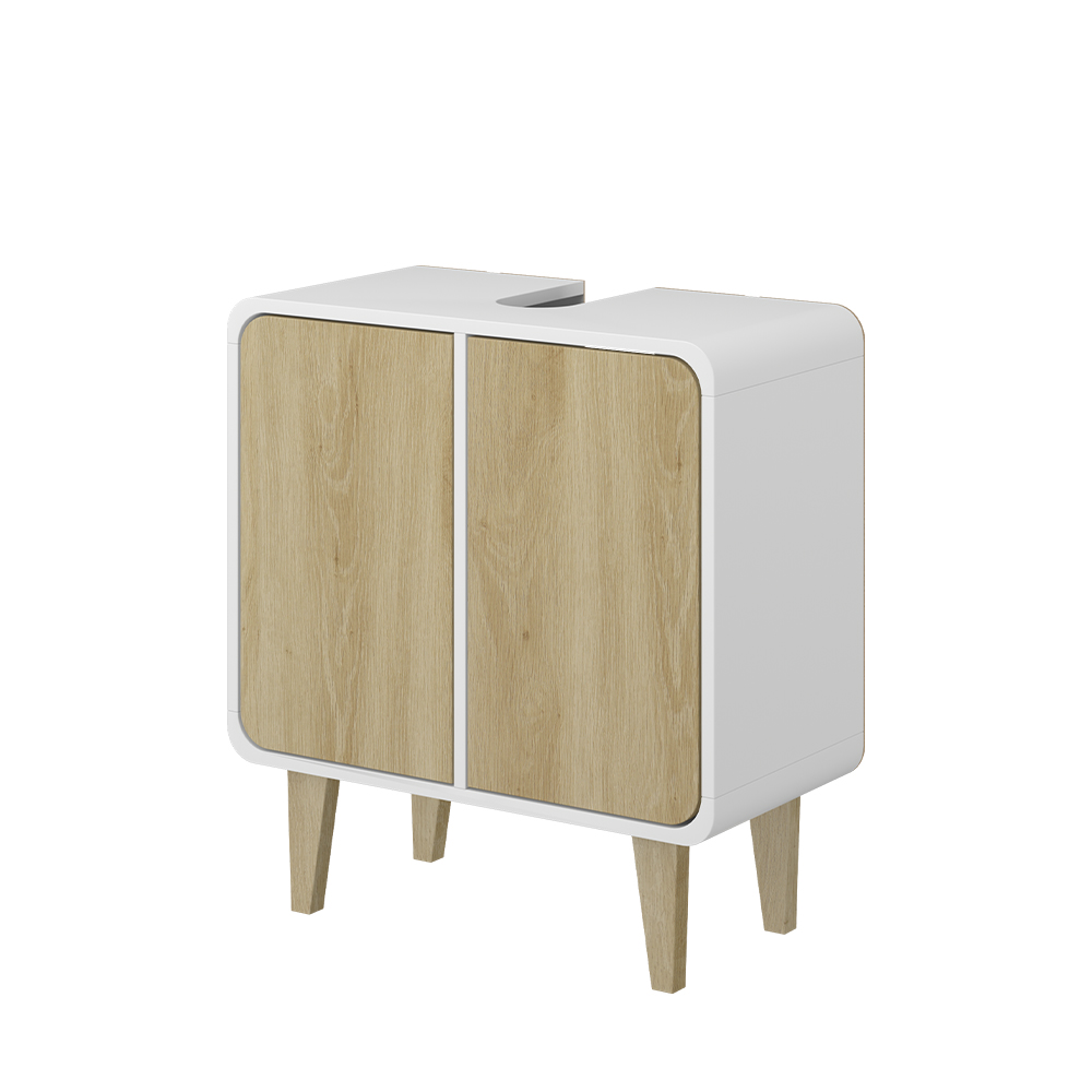foto del prodotto vicco mobiletto per lavabo bianco quercia 60 x 61 cm