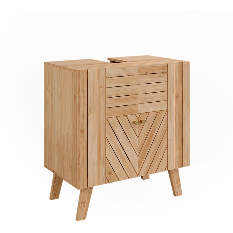foto del prodotto vicco mobiletto per lavabo lucie, bamb , 60 x 65 cm con 2 porte