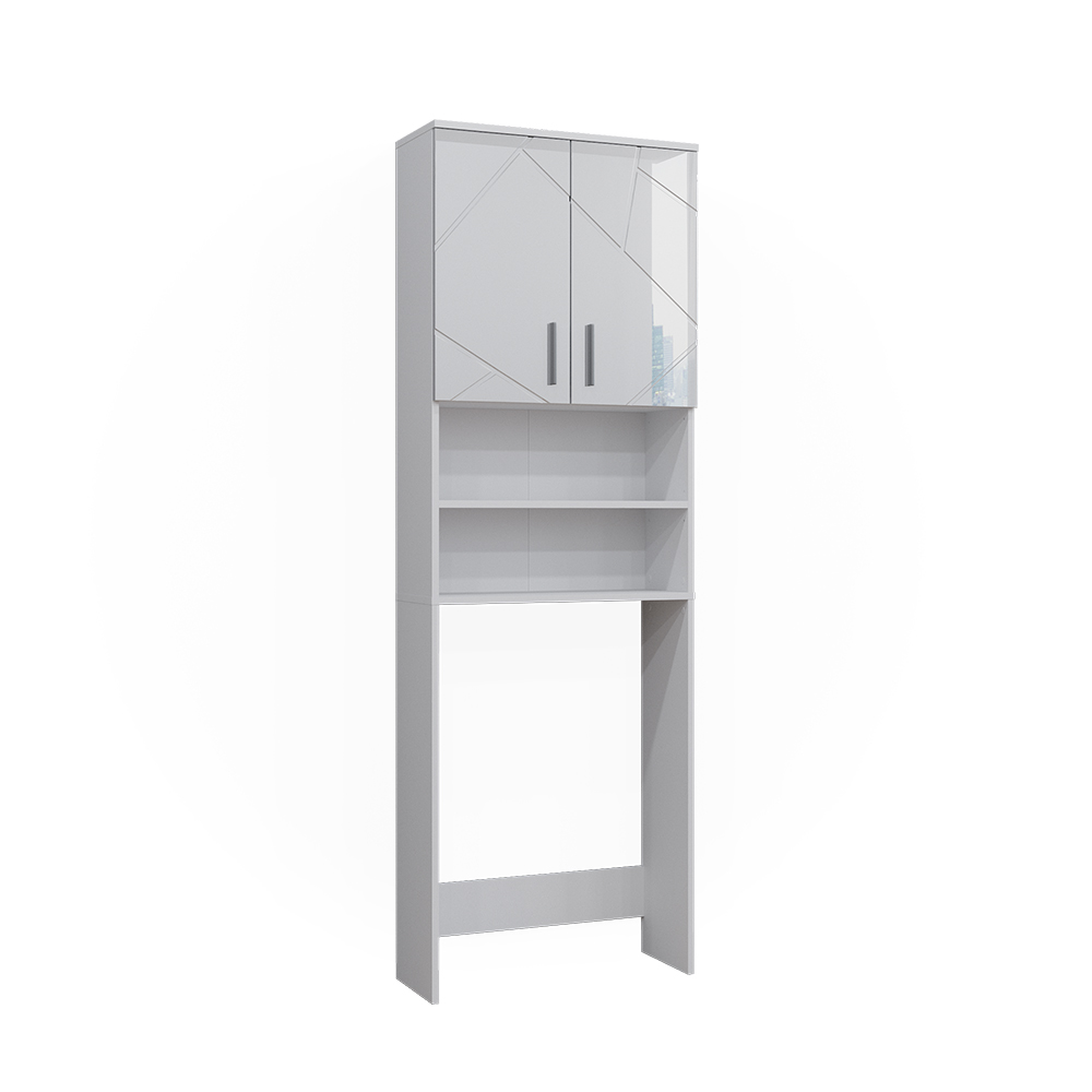 foto del prodotto vicco mobiletto per lavatrice bianco lucido 64 x 190.5 cm