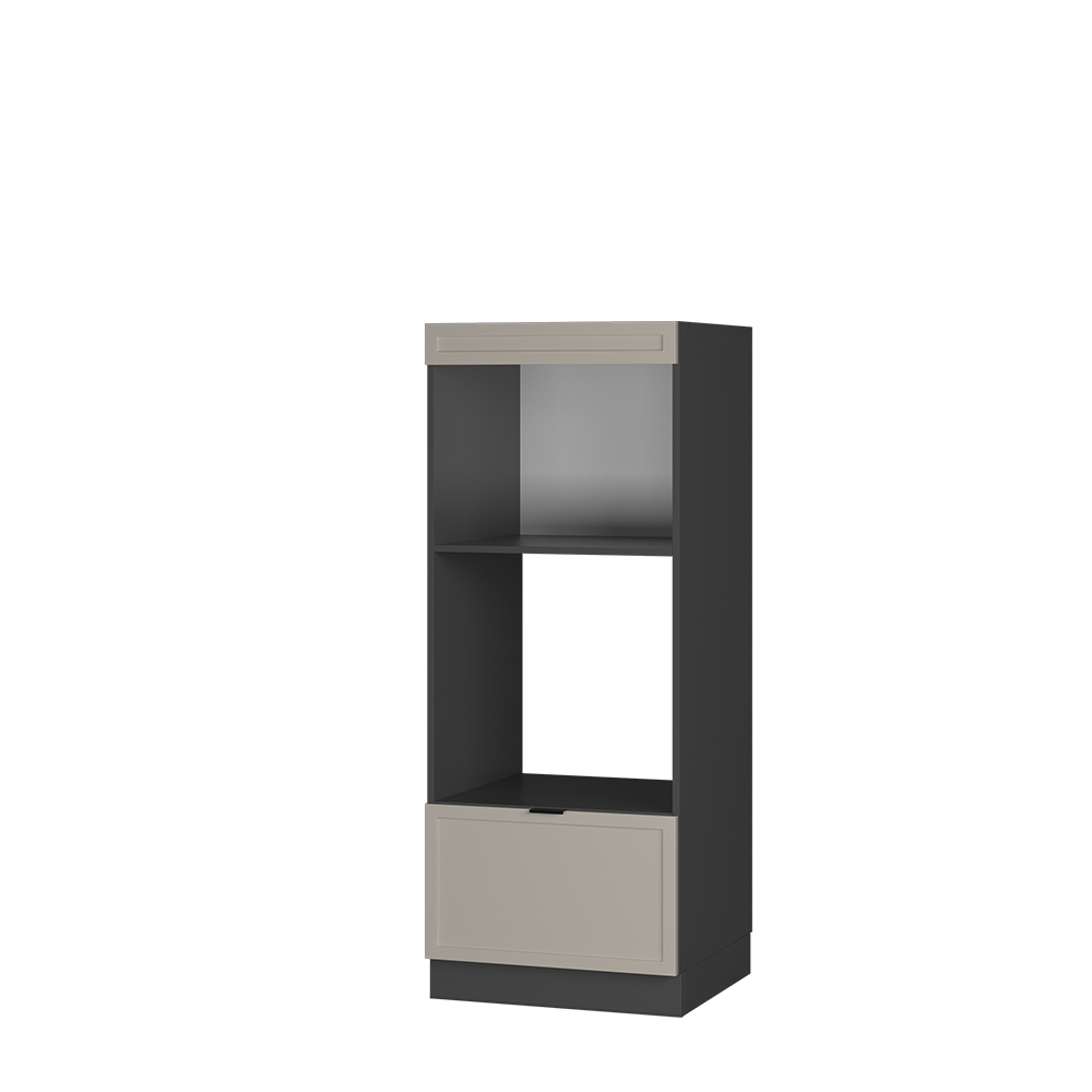 foto del prodotto vicco mobiletto per microonde grigiobeige 60 cm aperto