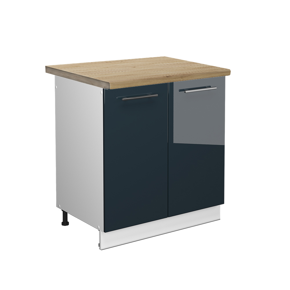 foto del prodotto vicco mobili da cucina blu scuro lucido 80 cm , pl rovere