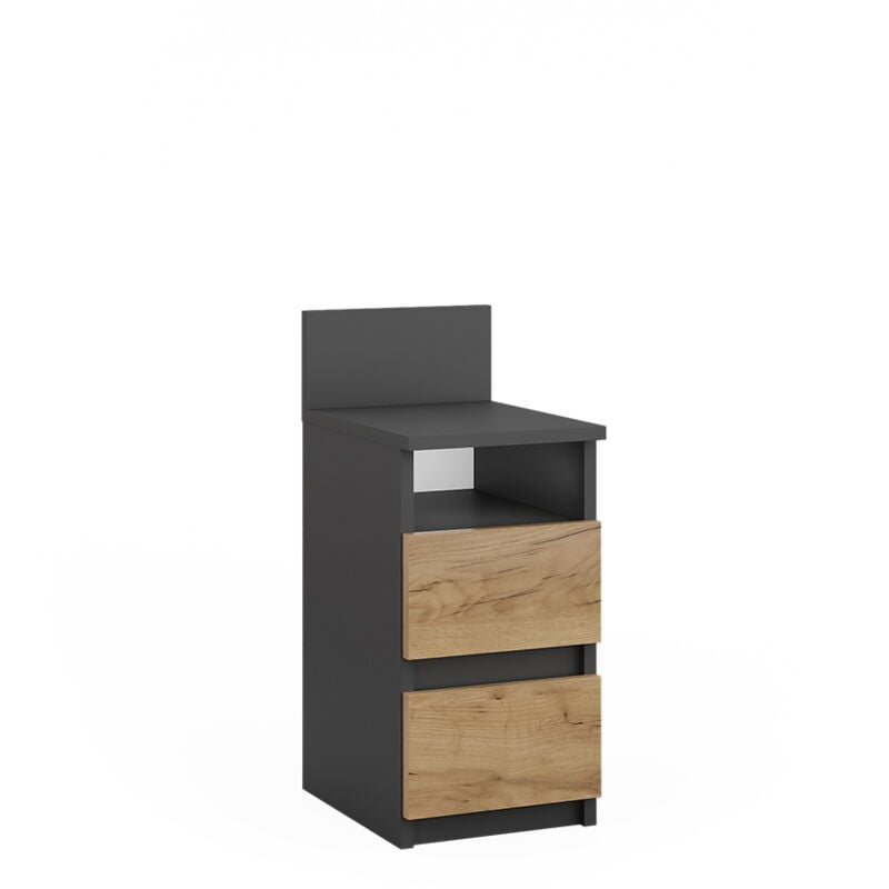 foto del prodotto vicco monty, antracite quercia dorata, 25 x 59.1 cm con 2 cassetti