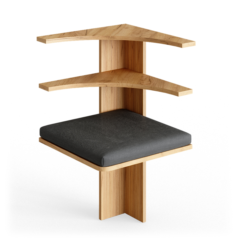 foto del prodotto vicco panca ad angolo rovere sabbia 43.5 x 43.5 cm