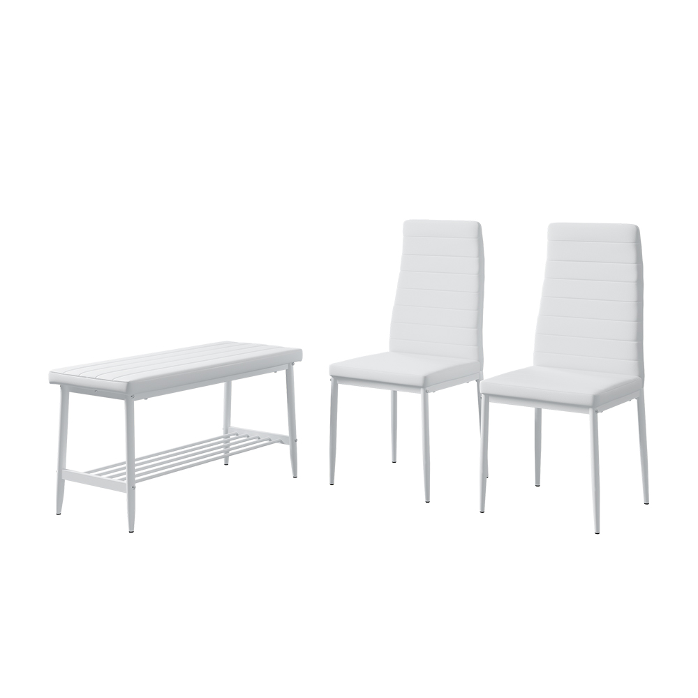 foto del prodotto vicco panca e sedia bianco 85 x 46.5 cm set da 3 pezzi