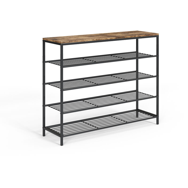 foto del prodotto vicco panca scarpiera da ingresso fyrk, rovere rustico, 100 x 80 cm