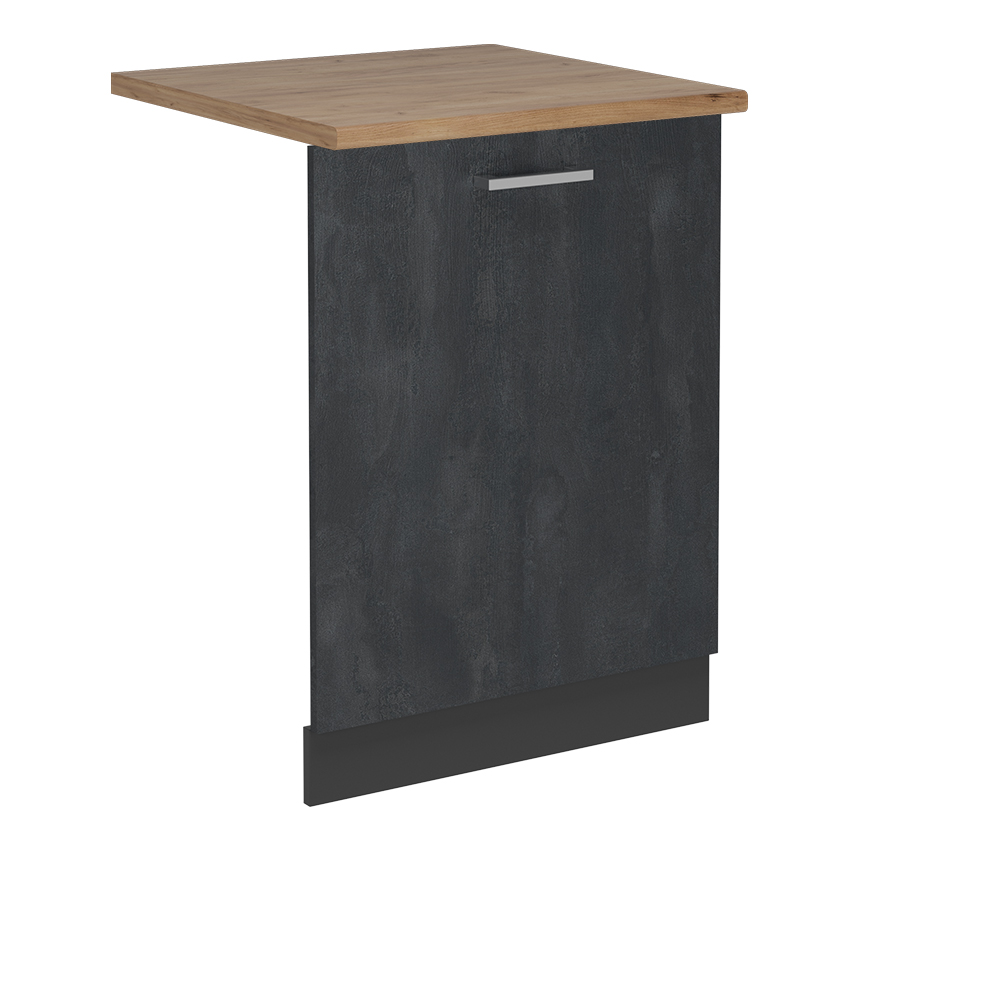 foto del prodotto vicco pannello frontale della lavastoviglie calcestruzzo nero 60 cm , pl rovere