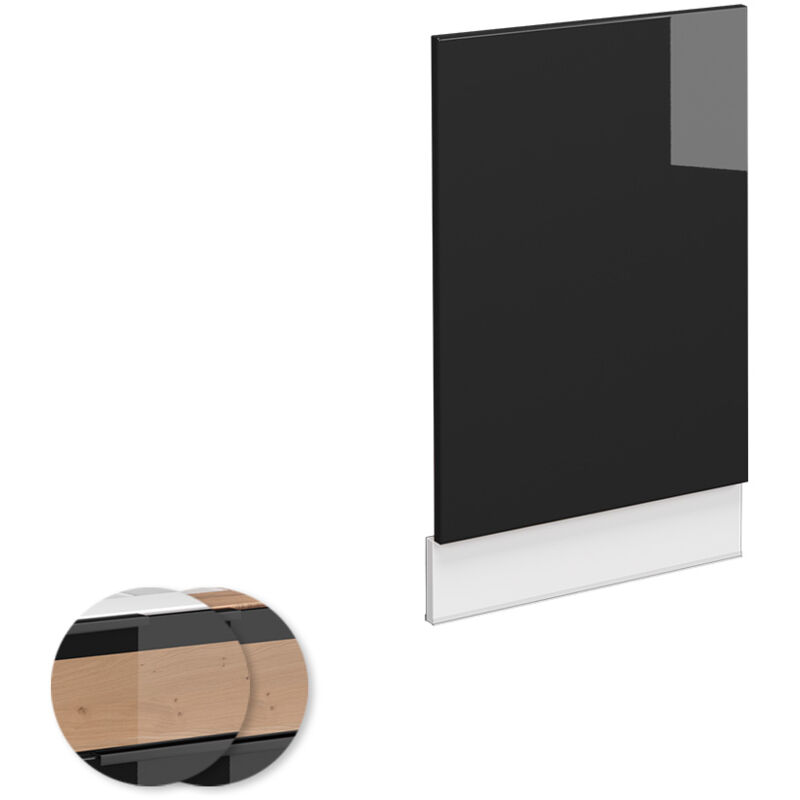 foto del prodotto vicco pannello frontale fame line, rovere nero lucido, 45 cm senza piano di lavoro