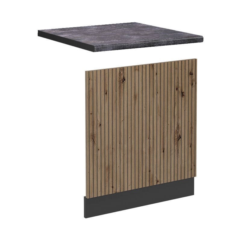 foto del prodotto vicco pannello frontale r line, rovere artigianale, 60 cm , pl antracite