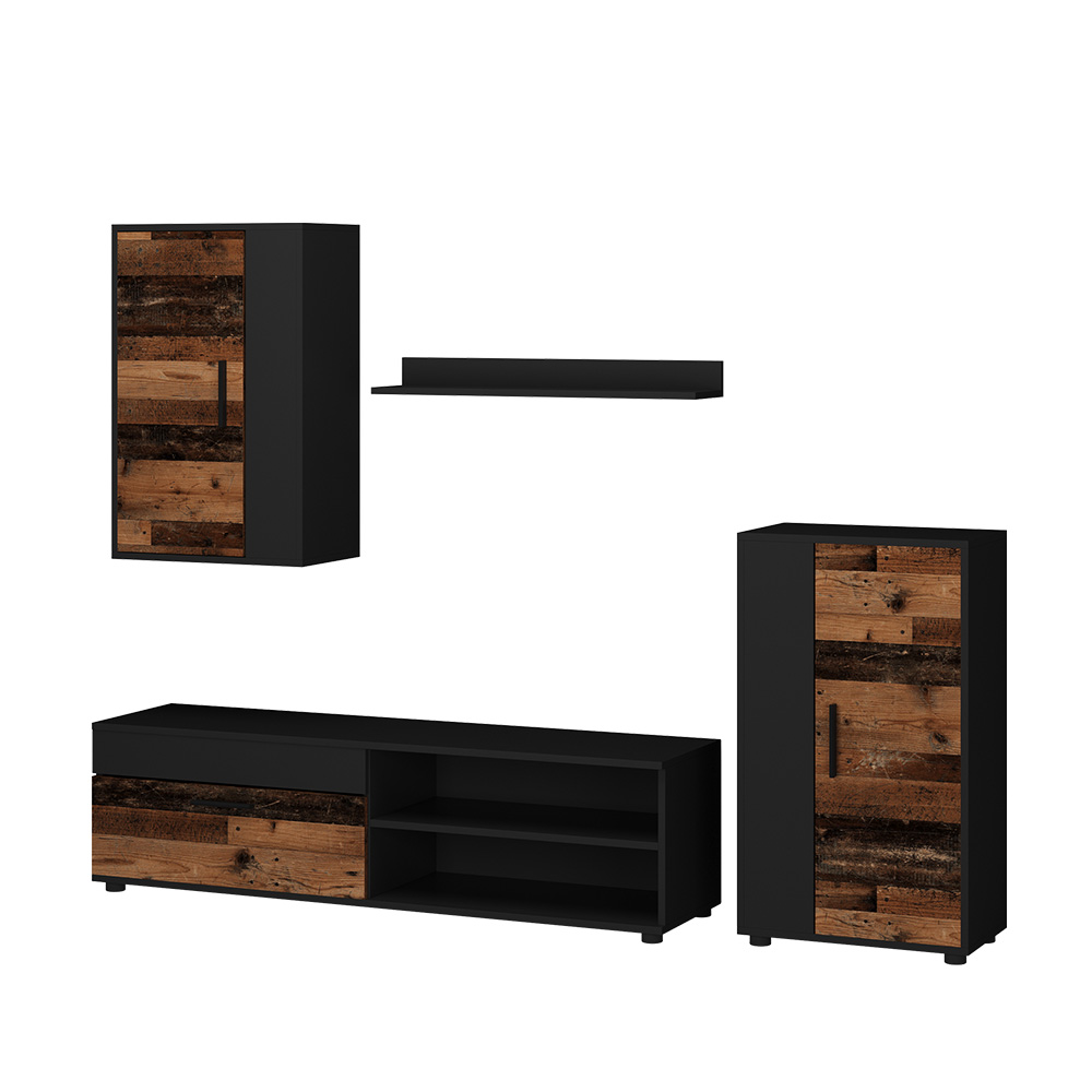 foto del prodotto vicco parete attrezzata marrone antracite set di 4 pezzi
