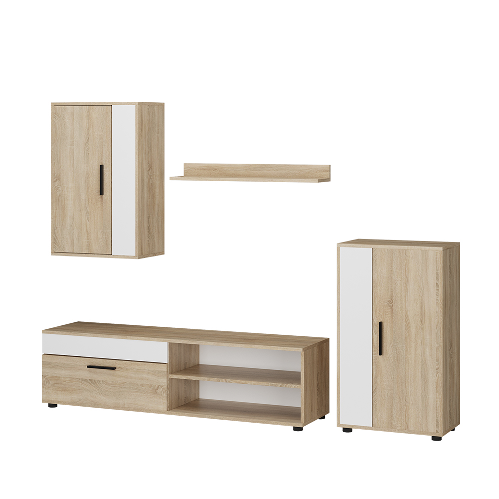 foto del prodotto vicco parete attrezzata sonoma bianco set, 4 parti