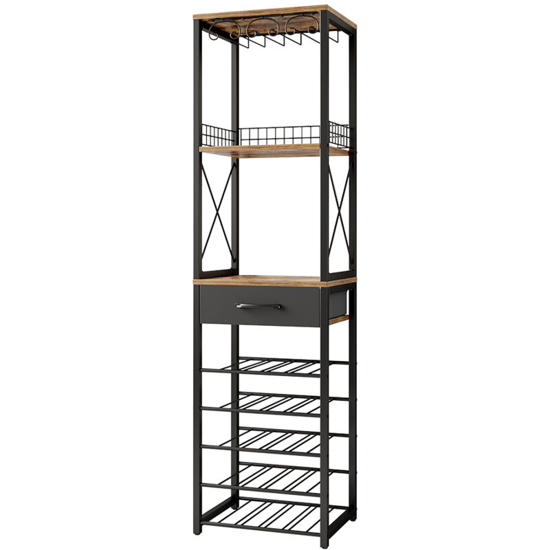 foto del prodotto vicco portabottiglie rovere rustico 40 x 147.5 cm con cassetto
