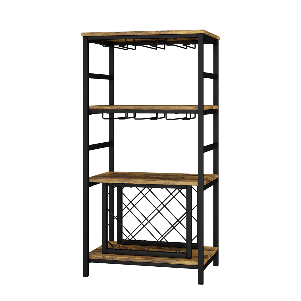 foto del prodotto vicco portabottiglie rovere rustico 50 x 100 cm con portabicchieri