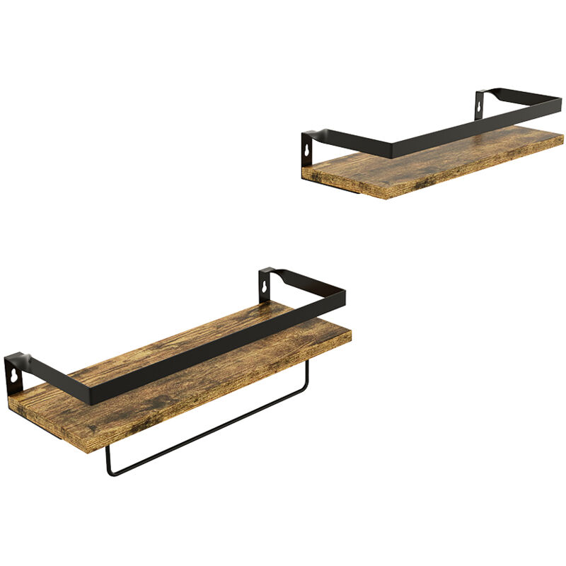 foto del prodotto vicco scaffale a muro fyrk, rovere rustico, 43 x 13 cm set di 2