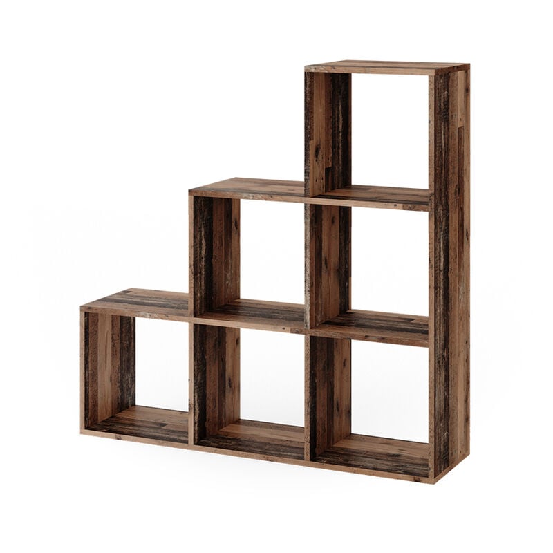 foto del prodotto vicco scaffale per scale , legno antico, 105 x 107.5 cm