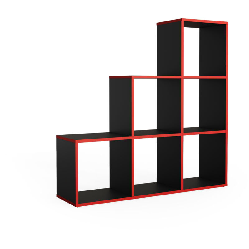 foto del prodotto vicco scaffale per scale nero rosso 105 x 107.5 cm