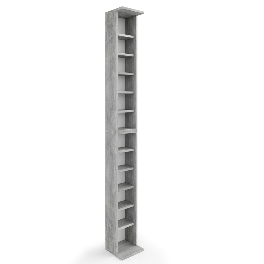 foto del prodotto vicco scaffale porta cd calcestruzzo 21 x 183.6 cm alto