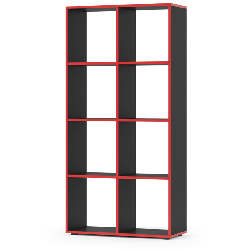 foto del prodotto vicco scaffale scutum, nero rosso, 143 x 72 cm