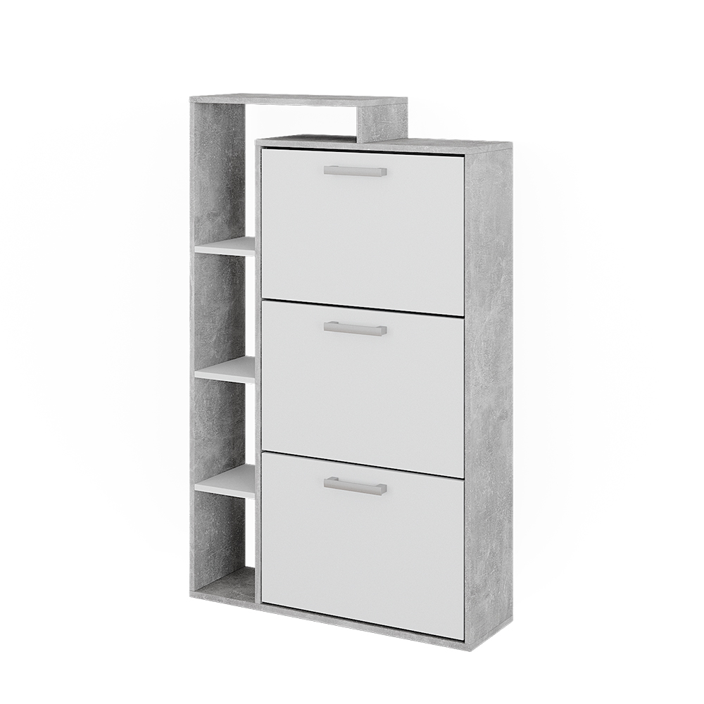 foto del prodotto vicco scarpiera calcestruzzo 80 x 128.3 cm con 3 scomparti