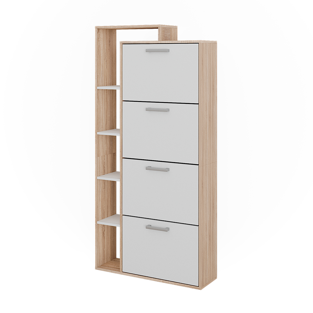 foto del prodotto vicco scarpiera da ingresso bianco sonoma 80 x 166.1 cm con 4 scomparti