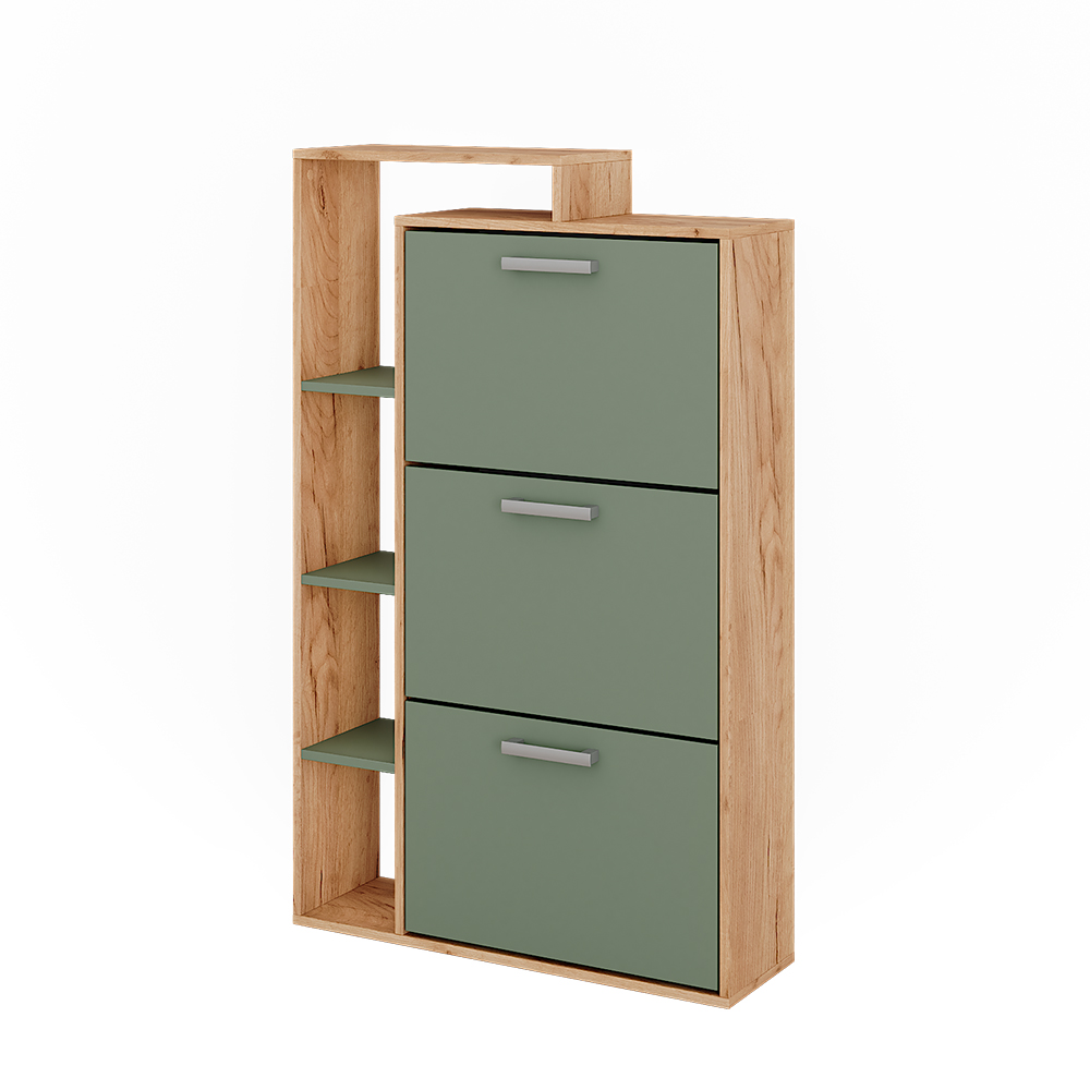 foto del prodotto vicco scarpiera da ingresso goldkraft rovere/verde 80 x 128.3 cm con 3 scomparti