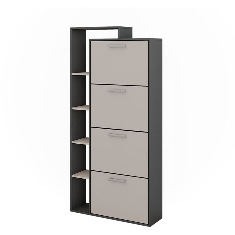 foto del prodotto vicco scarpiera da ingresso orlando, antracite grigio, 80 x 166.1 cm con 4 scomparti