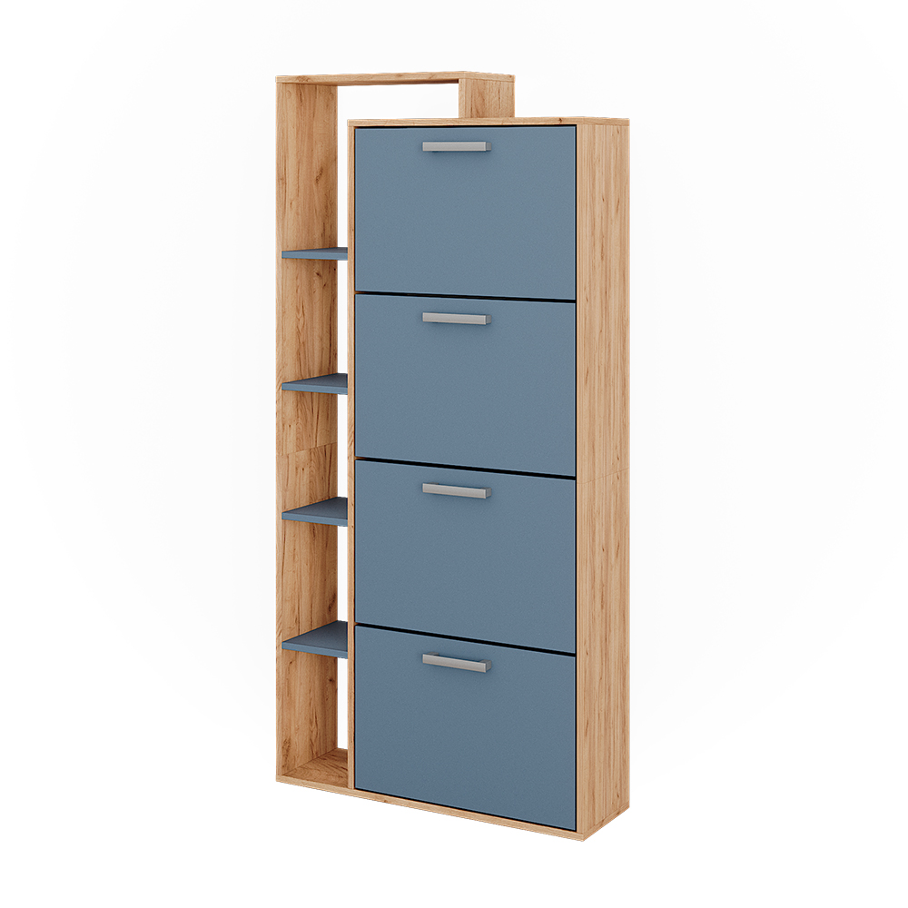 foto del prodotto vicco scarpiera da ingresso orlando, goldkraft rovere blu, 80 x 166.1 cm con 4 scomparti