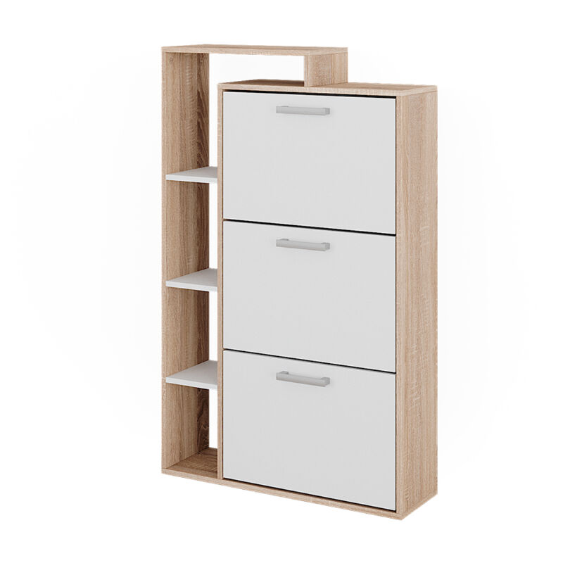 foto del prodotto vicco scarpiera orlando, sonoma, 80 x 128.3 cm con 3 scomparti