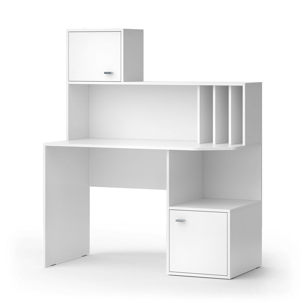 foto del prodotto vicco scrivania con ripiani bianco 115 x 55 cm con 2 porte
