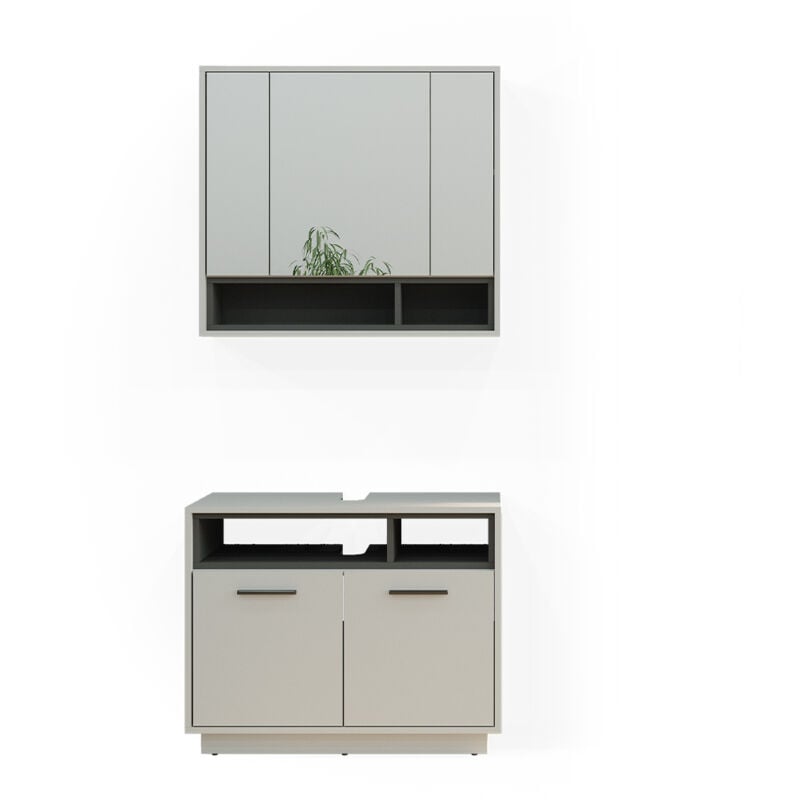 foto del prodotto vicco set di mobili da bagno beatrice, grigio, 2 parti