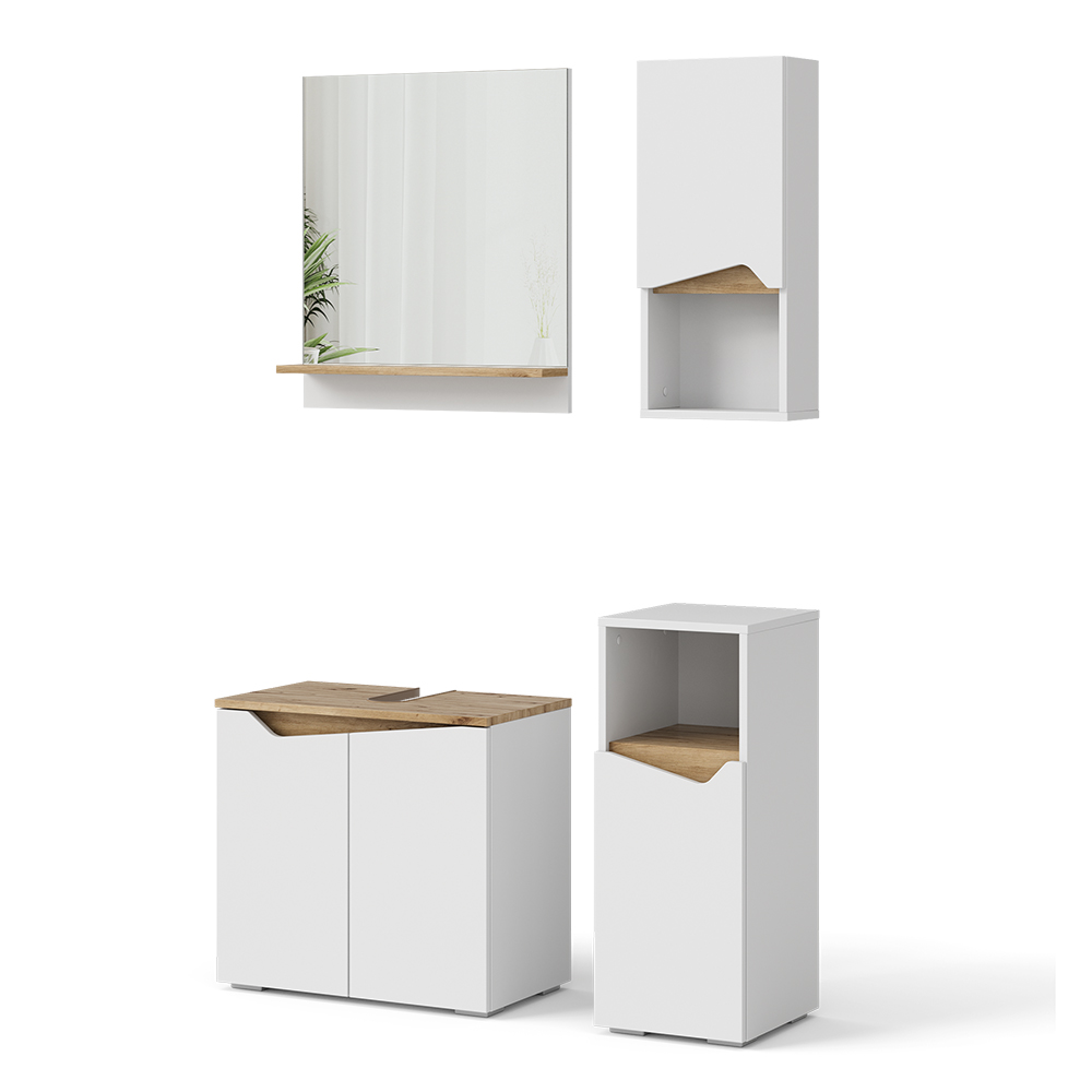 foto del prodotto vicco set di mobili da bagno bianco 4 parti