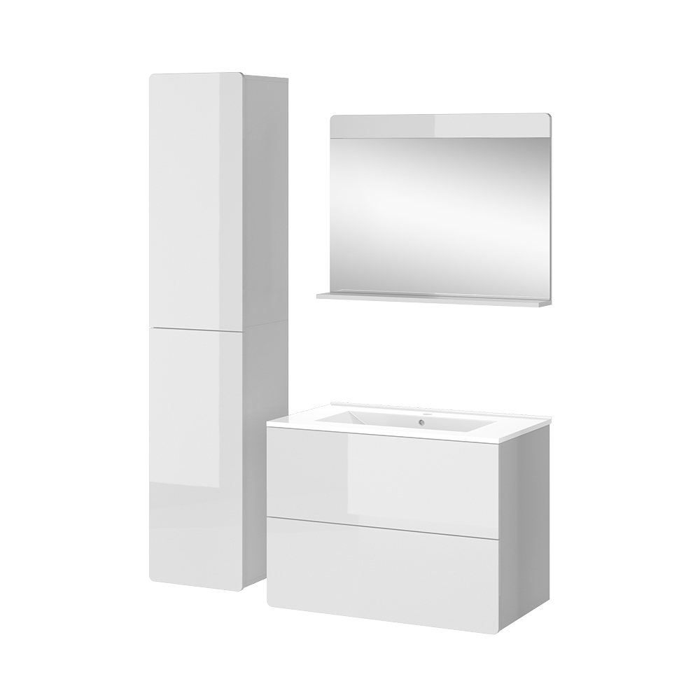foto del prodotto vicco set di mobili da bagno bianco 4 pezzi con colonna