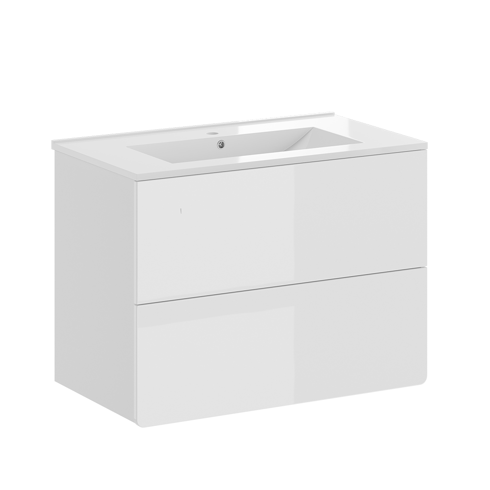 foto del prodotto vicco set di mobili da bagno bianco lucido 2 parti